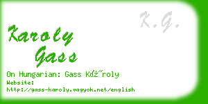 karoly gass business card